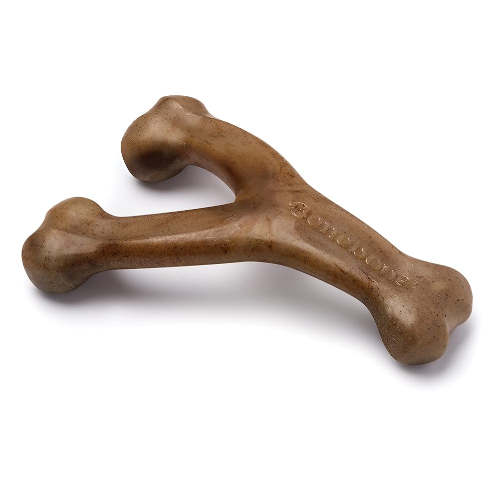 Benebone Wishbone Robust Canine Chew Toy for Aggressive Chewers, Infused with Actual Bacon, Made within the USA, Medium Measurement