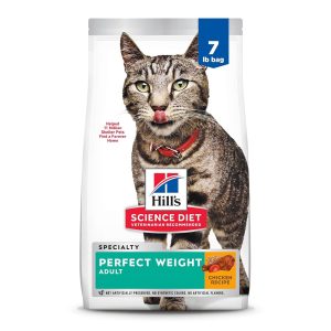 Hill’s Science Weight loss program Excellent Weight Grownup Cat Meals, 1-6 Years, Dry Hen Recipe for Weight Administration, 7 lb Bag